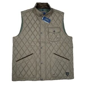 Polo Ralph Lauren Men's Big & Tall Beaton Water-Repellent Vest Brown Sz 2XLT NWT